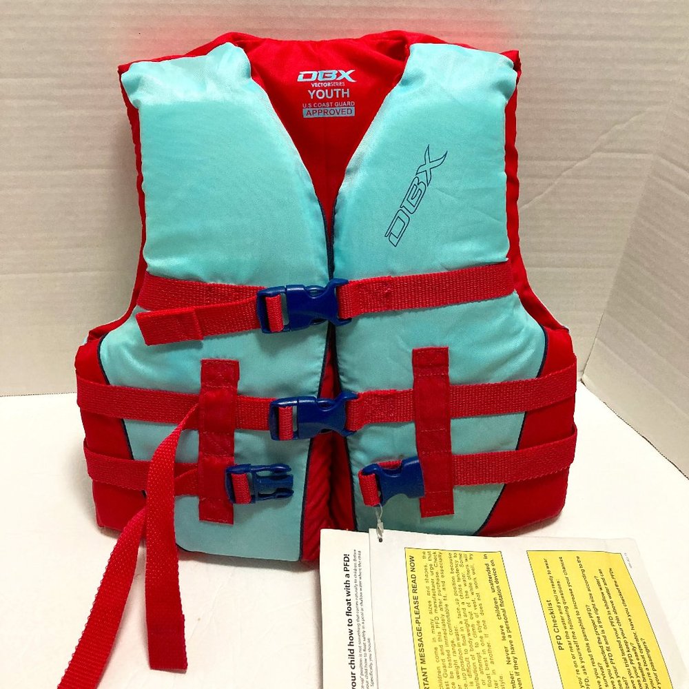 DBX Vector Series Youth Life Vest 50-90 lbs 25"-29" Chest Flotation Aid Type III